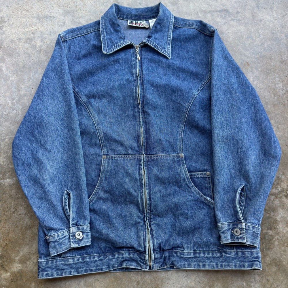 Vintage 90s Bill Bass Denim Jacket Workwear Gorpcore Blue Medium